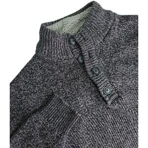 G.H. Bass & Co Men's Shawl Collar Pullover Sweater Gray Speckled Knit Size Large